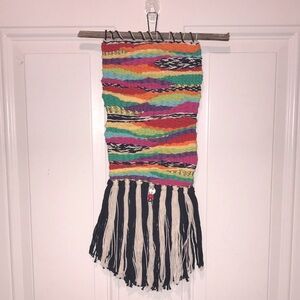 Handmade Colorful Woven Wall Hanging with Fringe